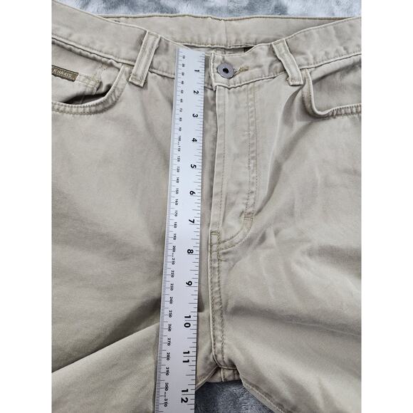 Vintage 80s Calvin Klein Khakis High Rise Button Fly Denim Jeans Size 9 Tan - Picture 12 of 15